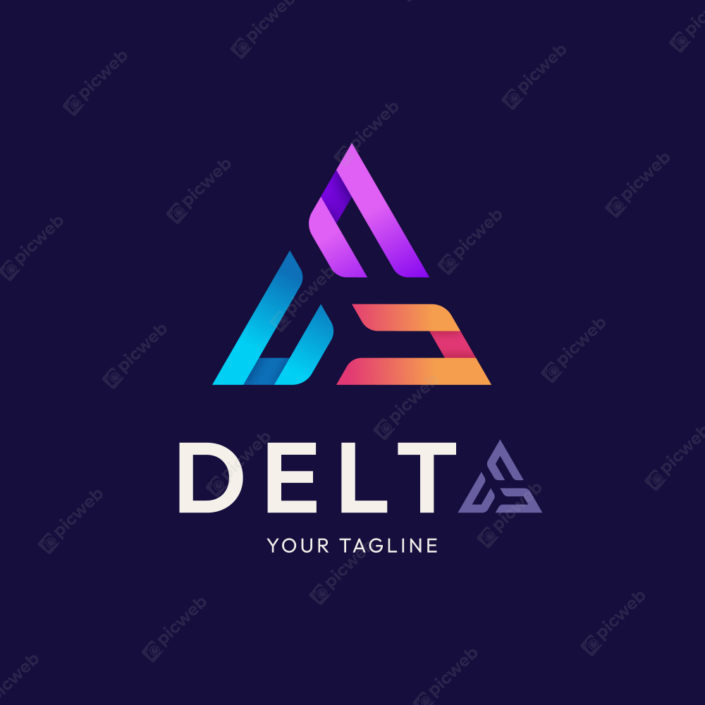 Логотип Delta с треугольной иконкой скачать Логотип Delta с треугольной иконкой
