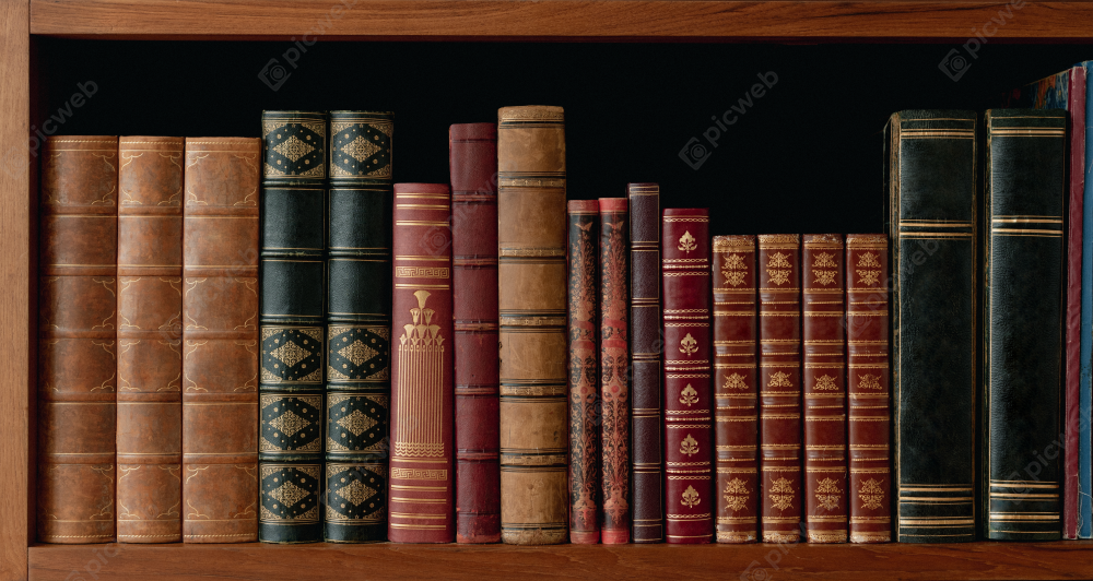 Старинная книжная полка: винтажный фон скачать Старинная книжная полка: винтажный фон