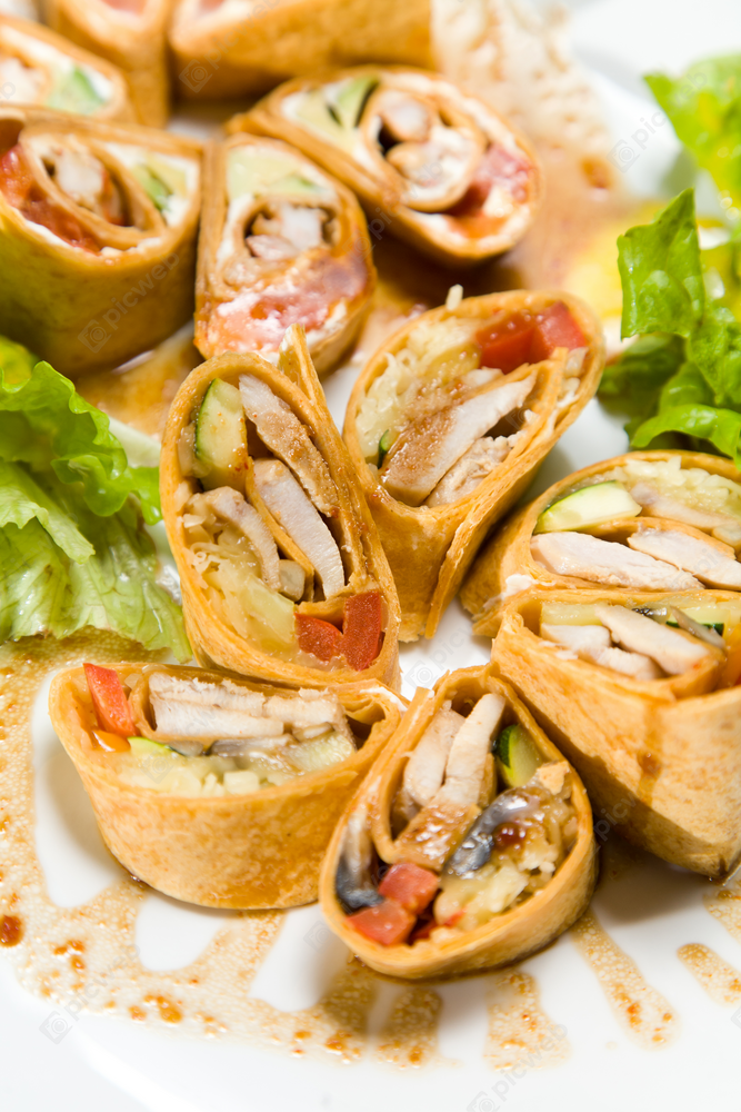 Роллы с курицей и овощами скачать Роллы с курицей и овощами