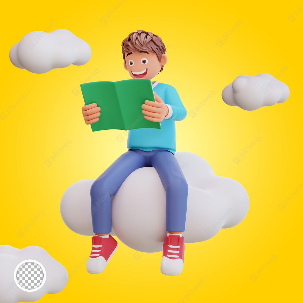 3D иллюстрация студента к школе скачать 3D иллюстрация студента к школе