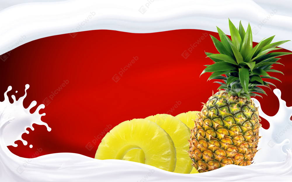 Сочные ананасы на ярком красном фоне скачать Сочные ананасы на ярком красном фоне