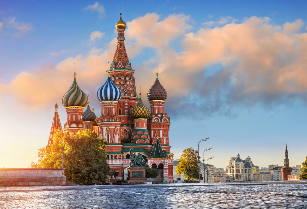 Рассвет у Храма Василия Блаженного